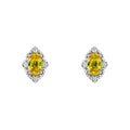 Oval Sapphire Diamond Stud Earrings British Made 9ct Yellow Gold 375 Hallmar