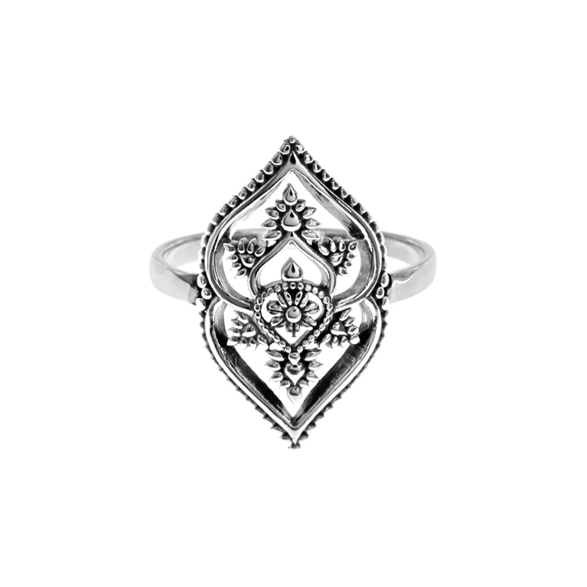 Vintage Flower Ring Sterling Silver 925 Hallmarked British Made Size J - T