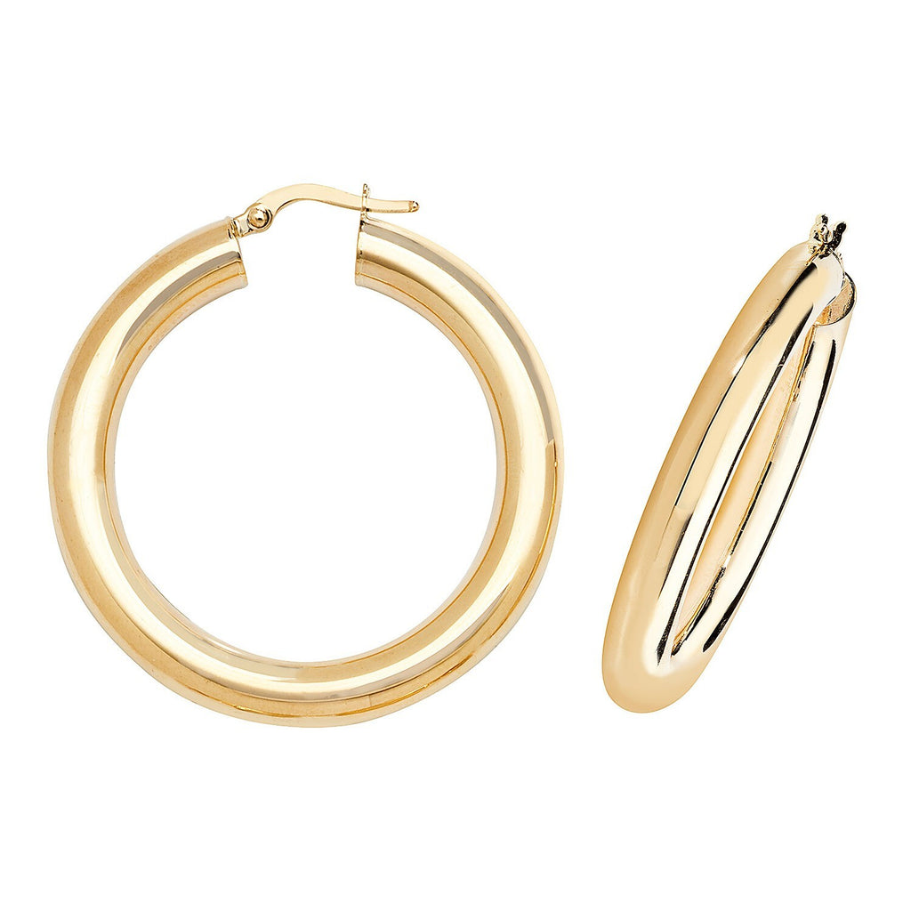 9ct Yellow Gold Hoop Earrings 375 Hallmarked 15mm - 60mm Diameter British Made
