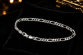 Gents Figaro Bracelet Solid Sterling Silver 925 Hallmarked Brand New Boxed