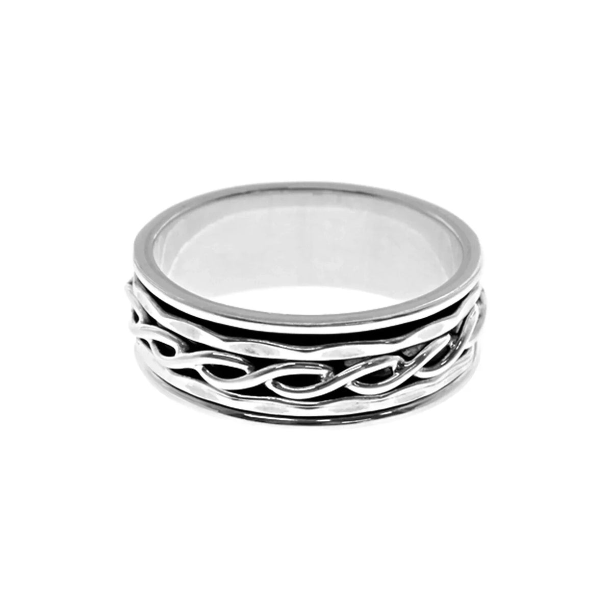 Celtic Spinner Ring Sterling Silver 925 Hallmarked British Made Size K - Y
