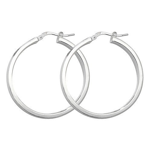 Plain Sterling Silver Hoop Earrings 925 Hallmarked 15mm - 60mm Diameter