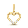 5 Stone Heart Yellow Gold Pendant 375 Hallmarked All Chain Lengths