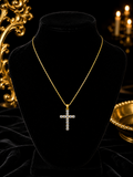 9ct Yellow Gold Cross Gemstone Pendant Hallmarked British Made All Chain Lengths