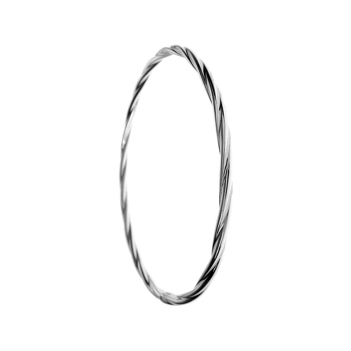 Sterling Silver Twisted Bangle British Made 925 Hallmarked Brand New Boxed