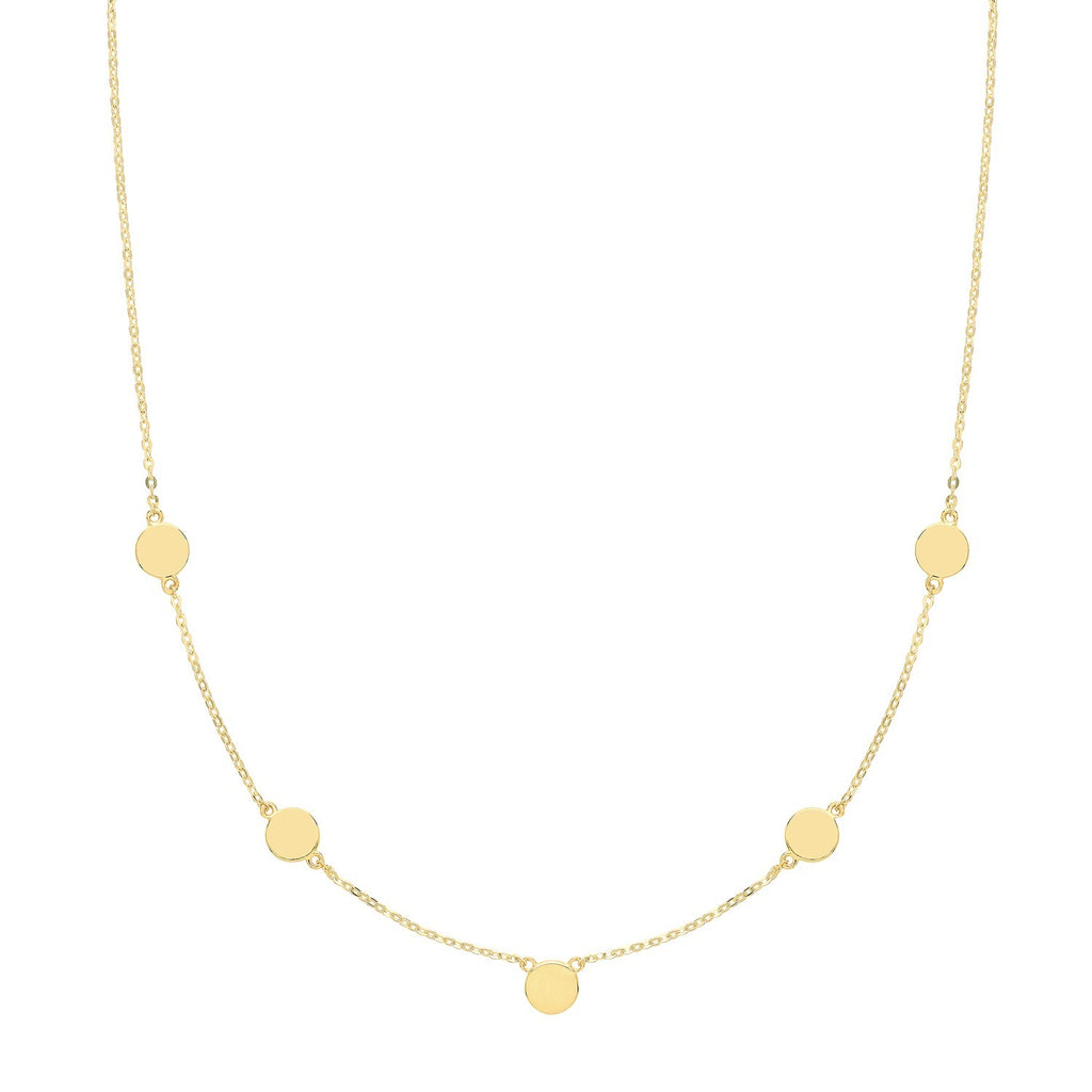 Disc Charm Necklace and Bracelet Set 9ct Yellow Gold 375 Hallmarked British Made