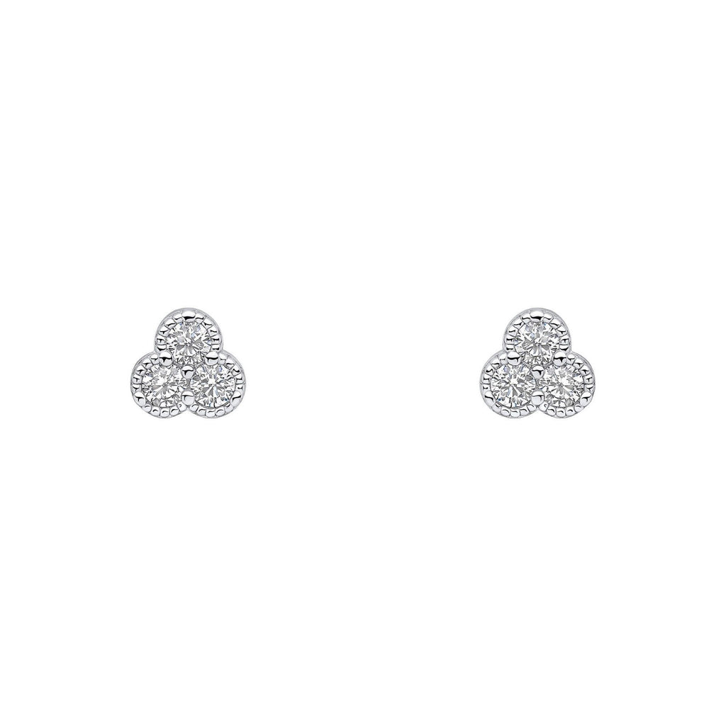 Trilogy Gemstone Stud Earrings Sterling Silver 925 Hallmarked Brand New Boxed