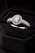 Sterling Silver Oval Halo Ring Engagement Gemstone 925 Hallmarked Size J - T