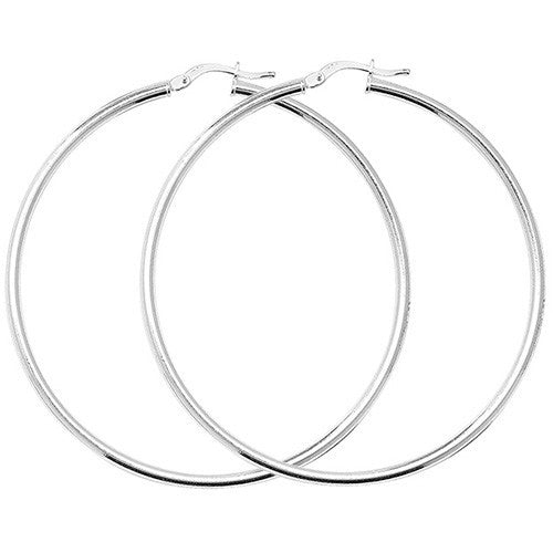 Plain Sterling Silver Hoop Earrings 925 Hallmarked 25mm - 60mm Diameter