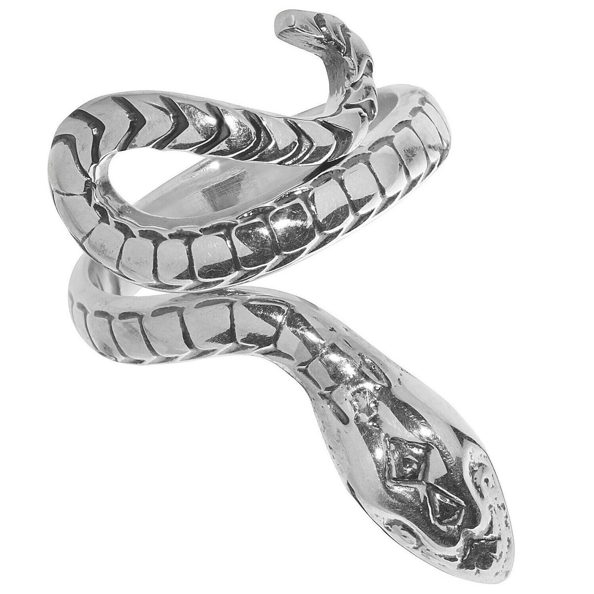 Sterling Silver Snake Ring Wrap 925 Hallmarked Size L - T British Made