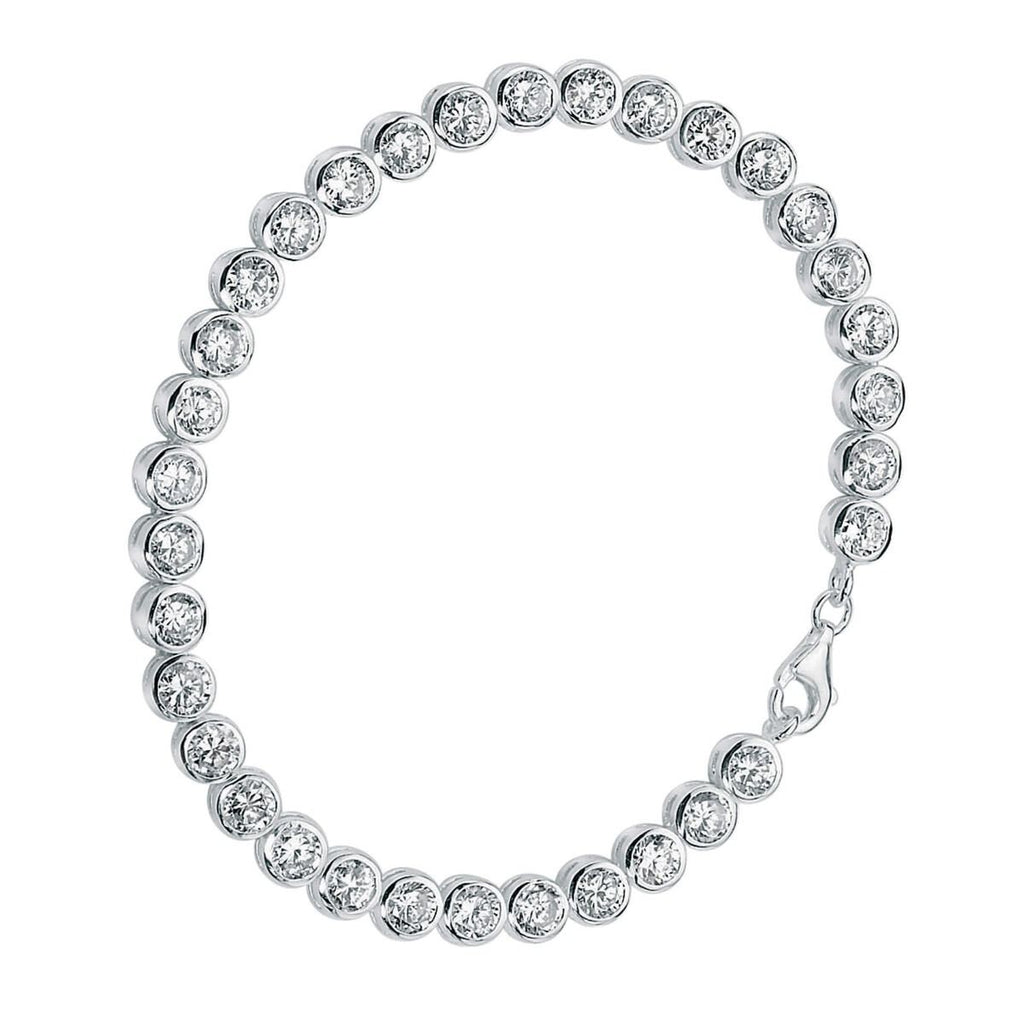 Tennis Zircon Chain Bracelet Sterling Silver 925 Hallmarked Brand New Boxed