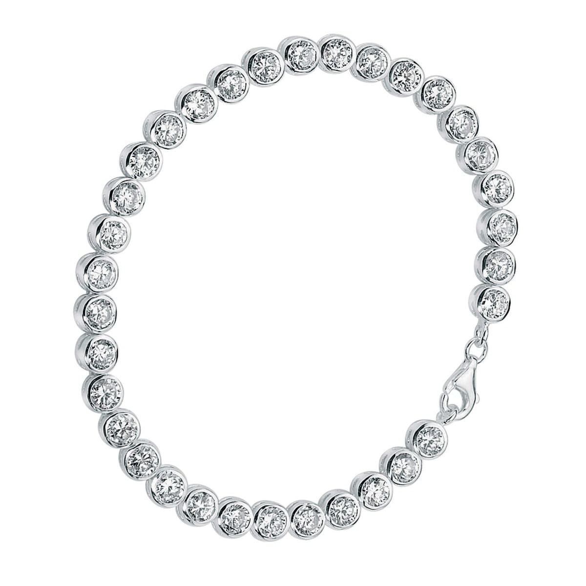 Tennis Zircon Chain Bracelet Sterling Silver 925 Hallmarked Brand New Boxed