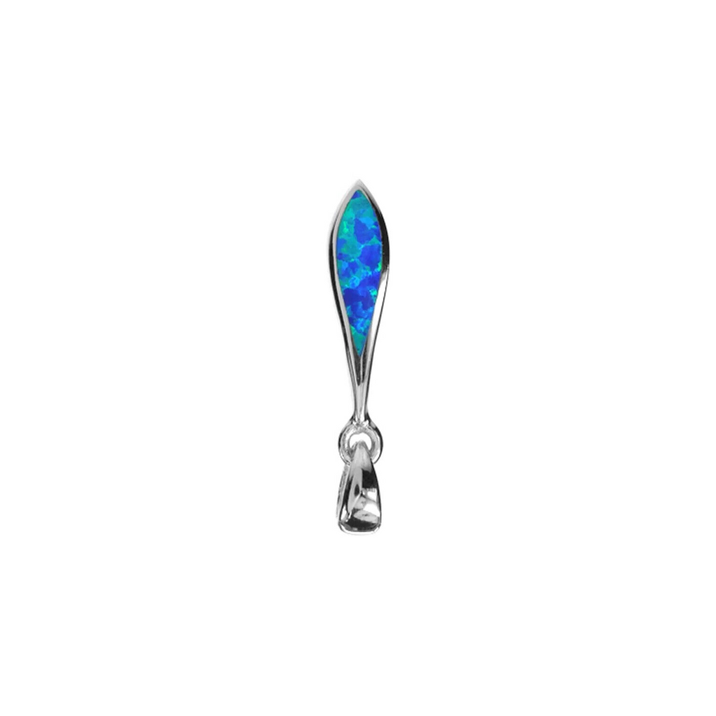 Elongated Blue Opal Pendant Sterling Silver 925 Hallmarked All Chain Lengths