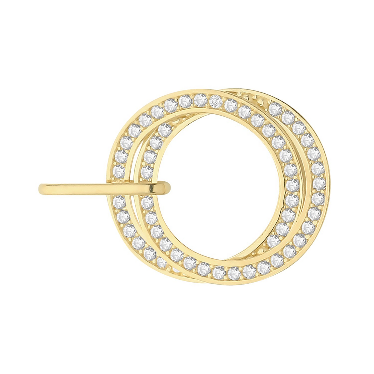 Eternity Pave Circle 9ct Yellow Gold Pendant 375 Hallmarked All Chain Lengths