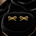 Classic Bow Stud Earrings 9ct Yellow Gold 375 Hallmarked British Made