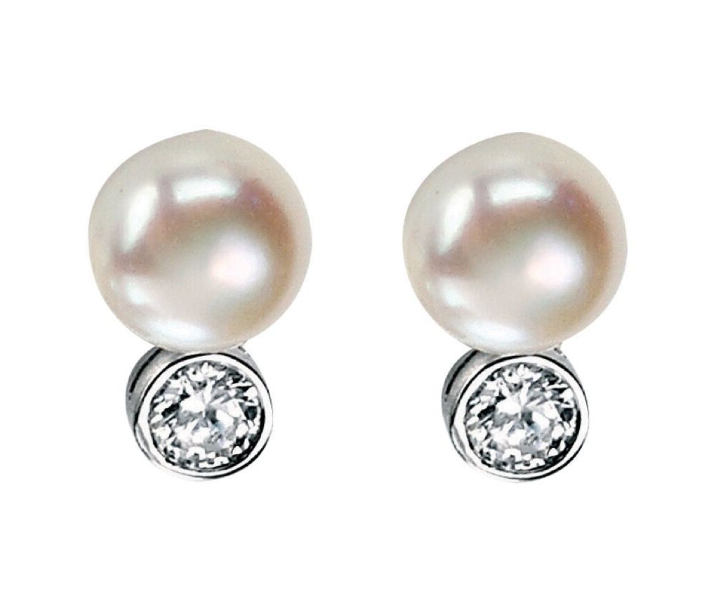 Freshwater Pearl Stud Drop Earrings Solid Sterling Silver 925 hallmarked
