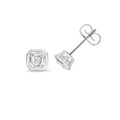 Lab-Grown Diamond Asscher Stud Earrings 18ct White Gold Hallmarked British Made