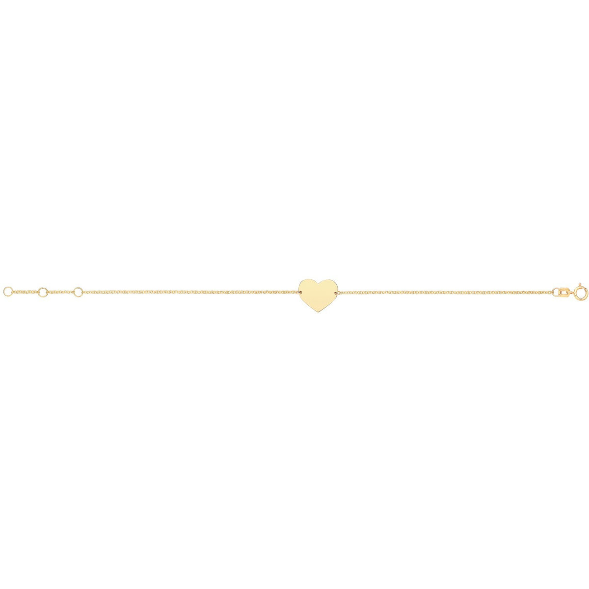 Ladies Adjustable Heart Bracelet 9ct Yellow Gold 375 Hallmarked British Made