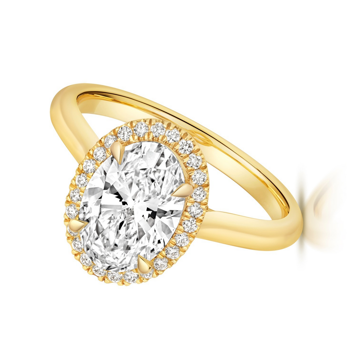 Oval Lab-Grown Diamond Engagement Ring 18ct Yellow Gold Hallmarked Sizes J - Q