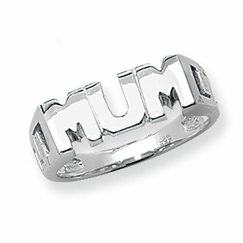 Mum Ring Sterling Silver 925 Hallmarked Size British Made L - U (Mothers Day)