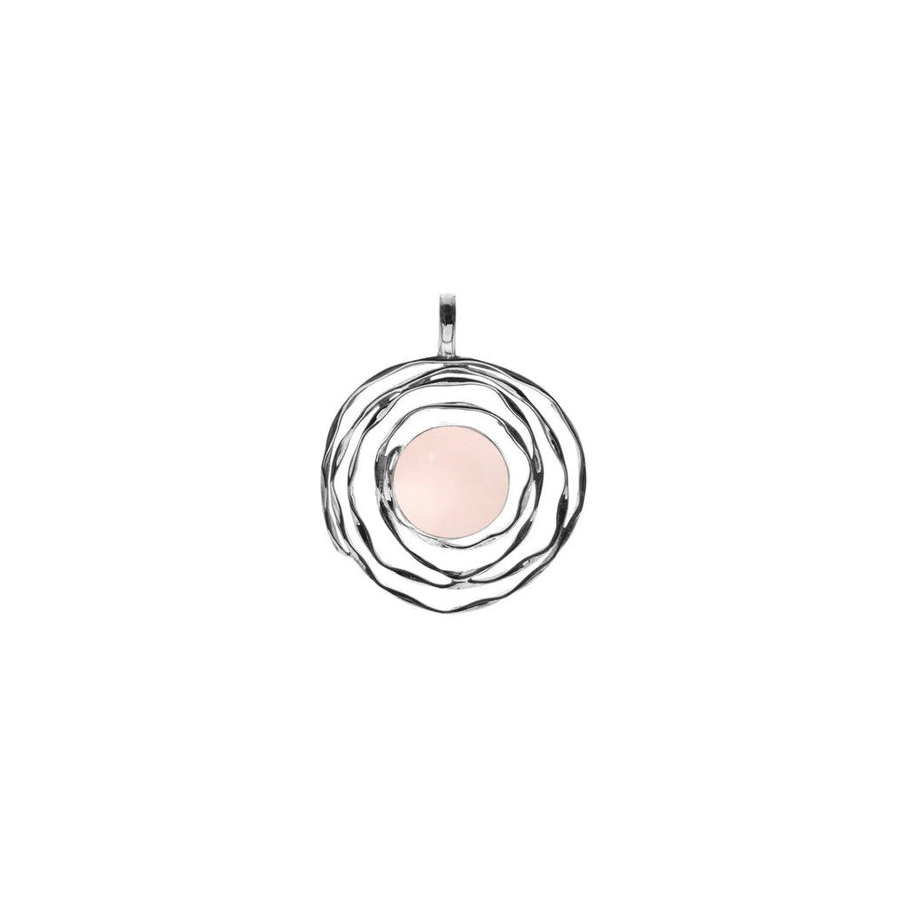 Rose Quartz Web Pendant Sterling Silver 925 Hallmarked All Chain Lengths