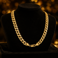 Yellow Gold Flat Bevelled Curb Chain British Made Full Hallmarked 20" Weight 22g