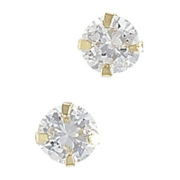 3mm Solitaire Stud Earrings 9ct Yellow Gold Studs 375 Hallmark