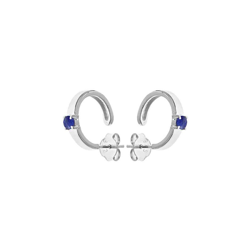 Lapis Lazuli Huggie Hoop Earrings Sterling Silver 925 Hallmarked Brand New Boxed