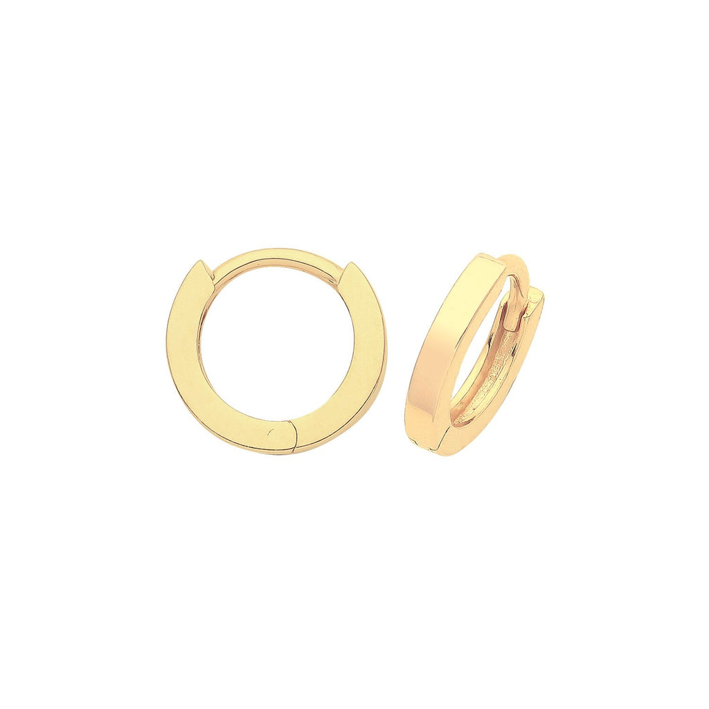 9ct Yellow Gold Classic Hoop Earrings British Made 375 Hallmark Brand New Boxed