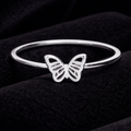 Cut Out Butterfly Ring Sterling Silver 925 Hallmarked British Made Size J - Q