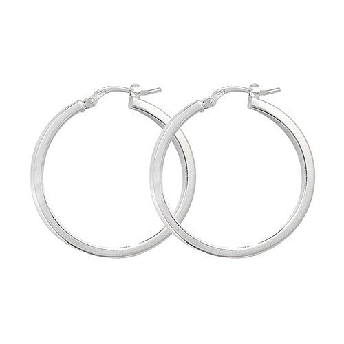 Plain Sterling Silver Hoop Earrings 925 Hallmarked 15mm - 60mm Diameter