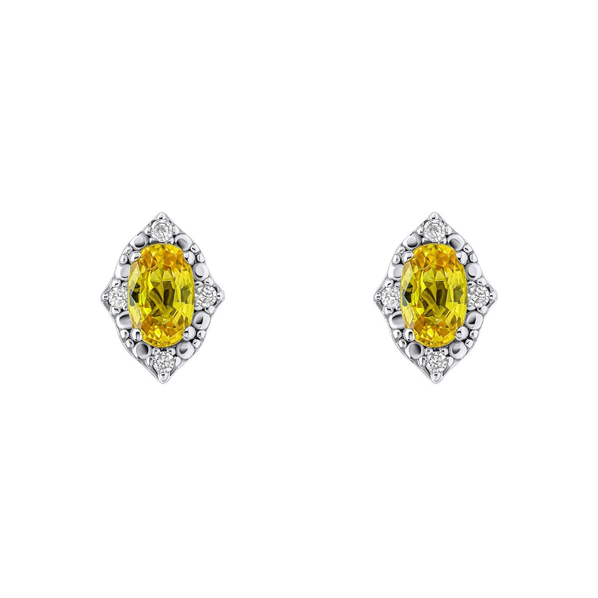 Oval Sapphire Diamond Drop Pendant & Earrings Set 9ct White Gold 375 Hallmarked