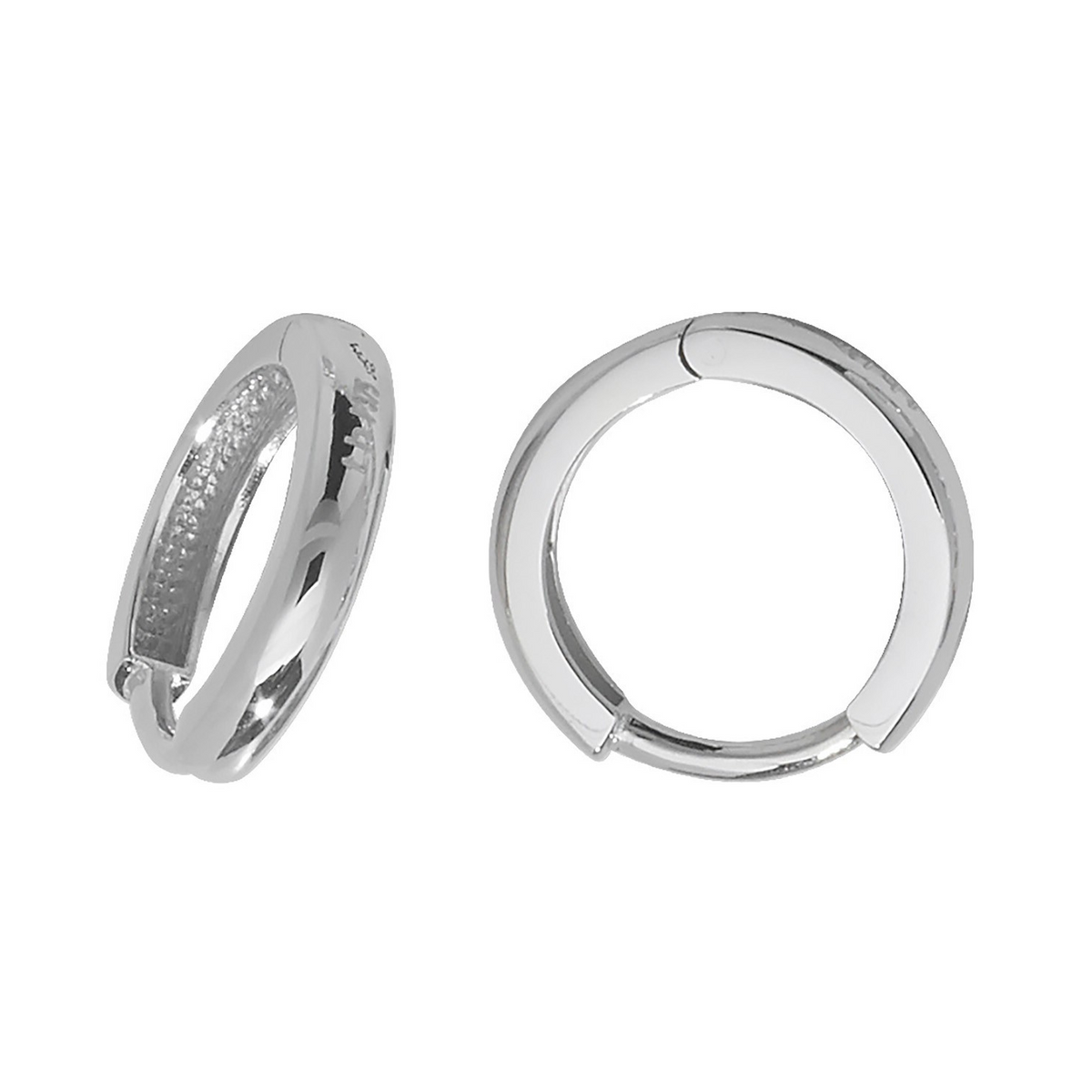 9ct White Gold 10mm Hoop Earrings British Made 375 Hallmarked Brand New Boxed