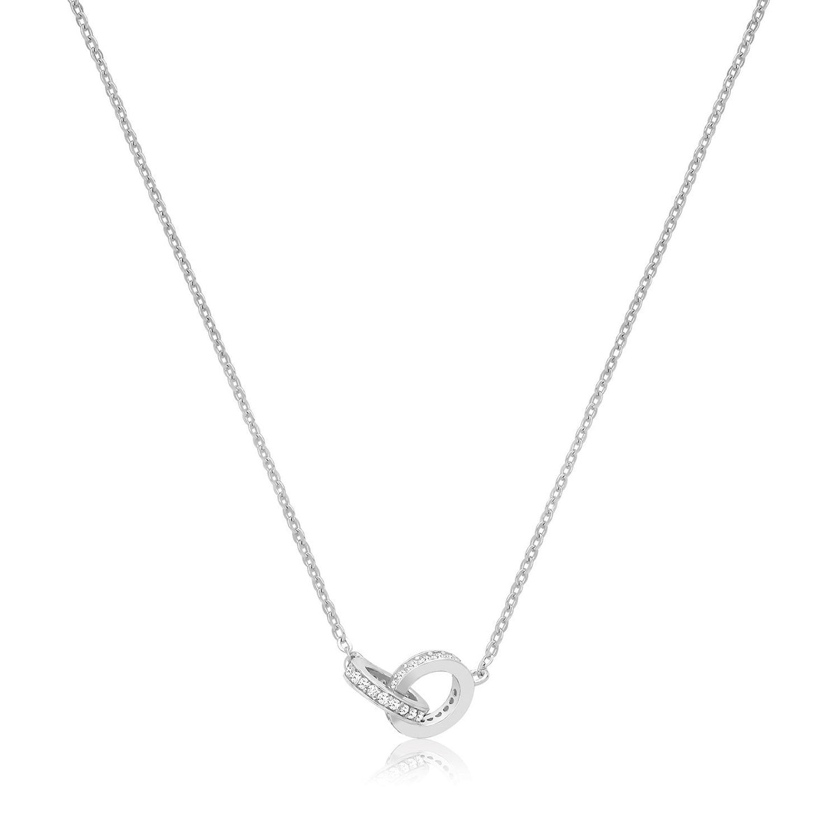 Ladies Pave Ring Necklace Sterling Silver 925 Hallmarked British Made