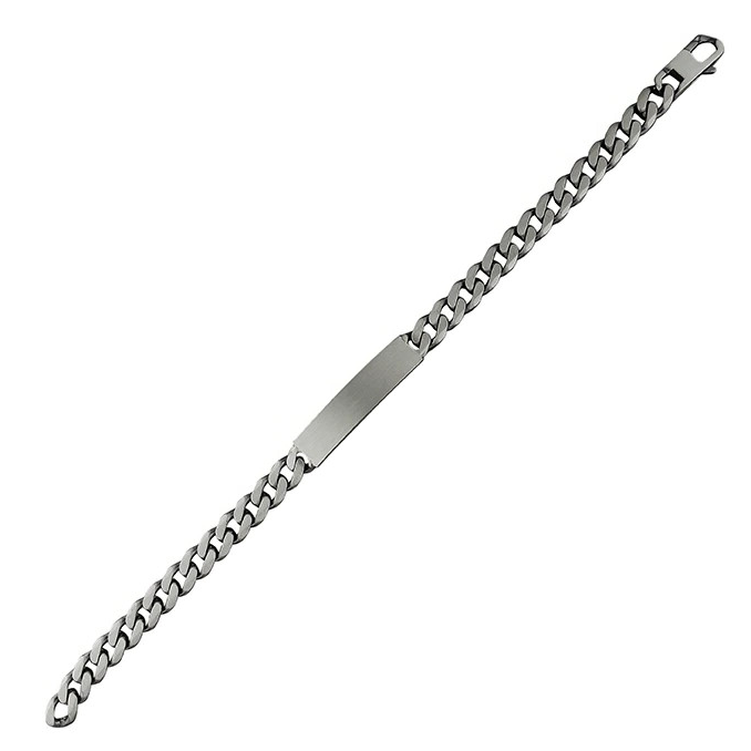Gents Solid Sterling Silver Curb ID Chain Bracelet British Made 925 Hallmarked