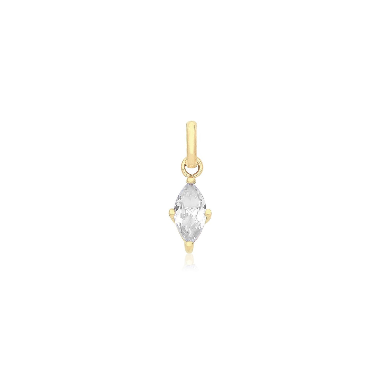Marquise Gemstone 9ct Yellow Gold Pendant Hallmarked All Chain Lengths