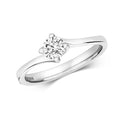 Solitaire Twist Natural Diamond Ring 18ct White Gold Hallmarked Sizes L - O