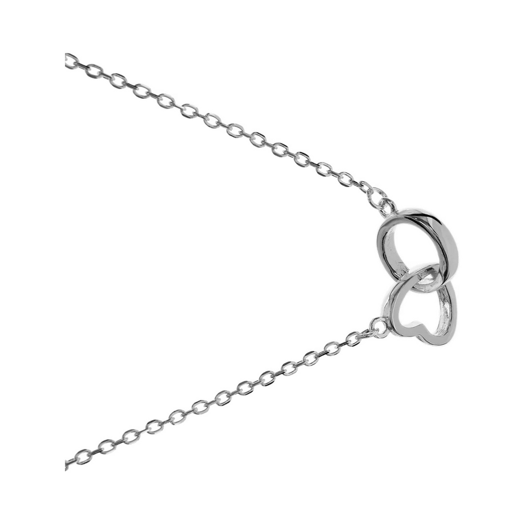 Eternal Heart Loop Necklace Solid Sterling Silver 925 Hallmarked British Made