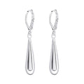 Elongated Teardrop Earrings Sterling Silver 925 Hallmark British Made Brand New