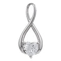 White Gold Heart Pendant Hallmarked British Made All Chain Lengths