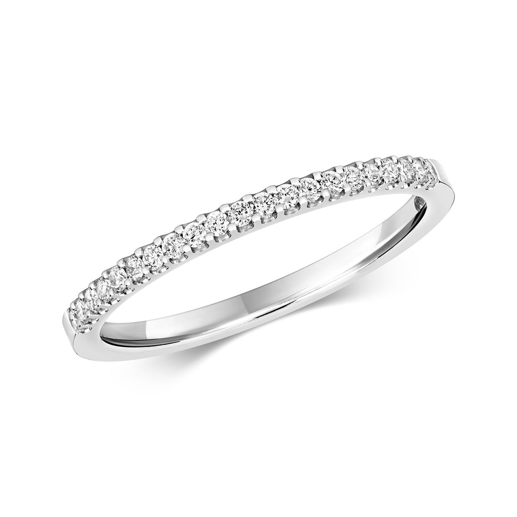 Natural Diamond Eternity Band Ring 9ct White Gold 375 Hallmarked British Made