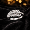 Sterling Silver Leaf Ring Anniversary Gemstone 925 Hallmarked Size L - Q