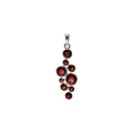 Garnet Bubble Drop Pendant Sterling Silver 925 Hallmarked All Chain Lengths