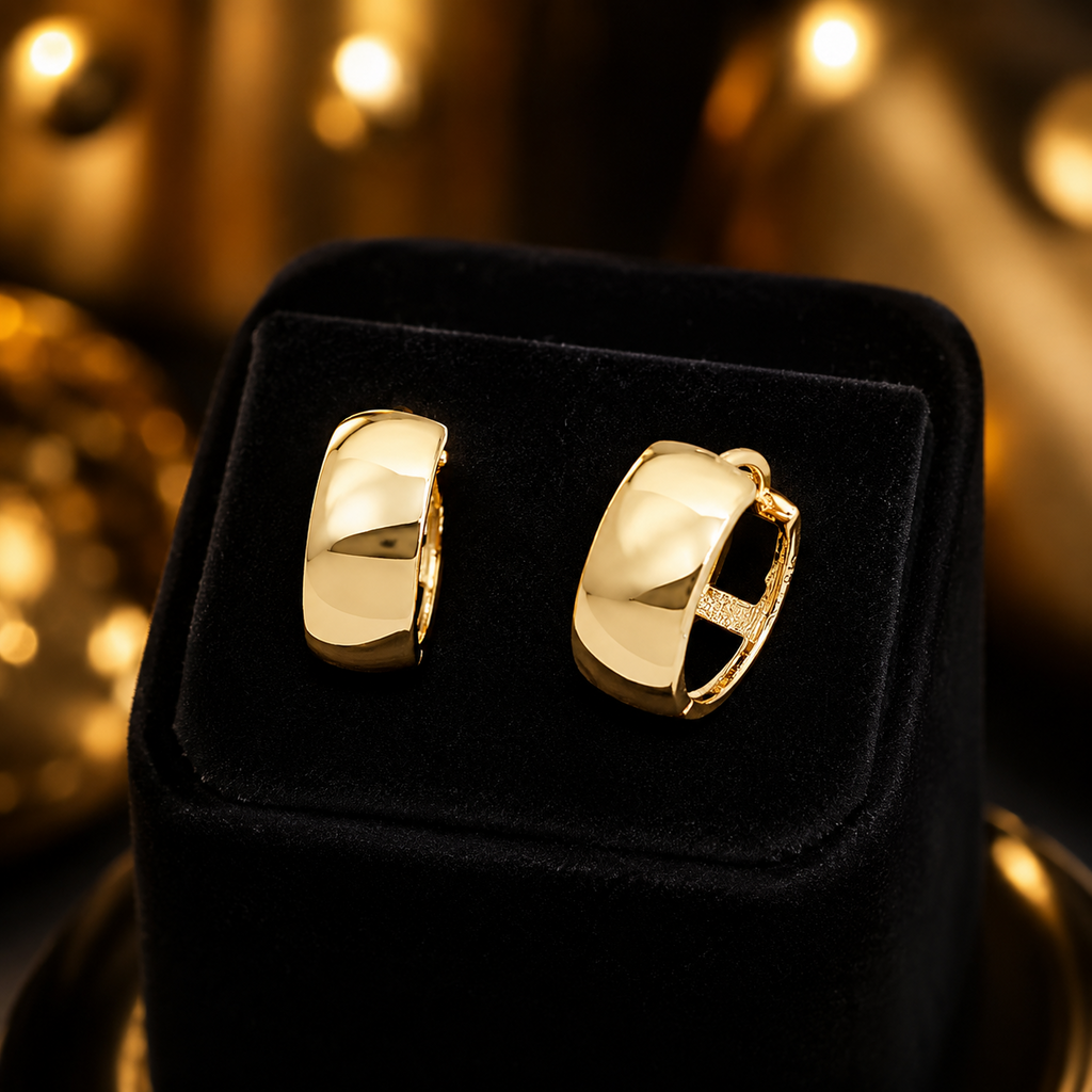 9ct Yellow Gold Chunky Hoop Earrings British Made 375 Hallmarked Brand New Boxed
