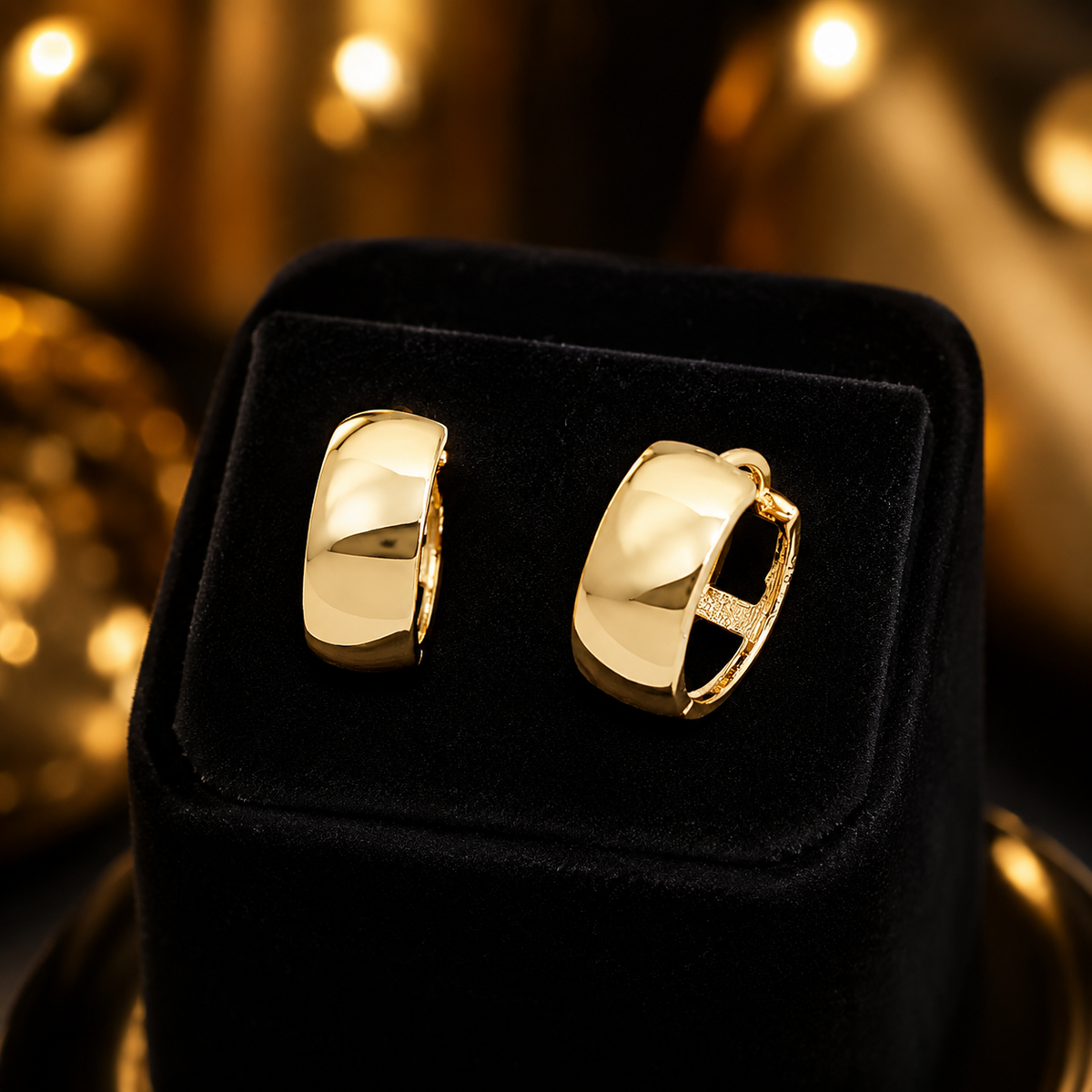 9ct Yellow Gold Chunky Hoop Earrings British Made 375 Hallmarked Brand New Boxed