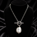 T Bar Pearl Necklace Sterling Silver 925 Hallmarked Brand New Boxed