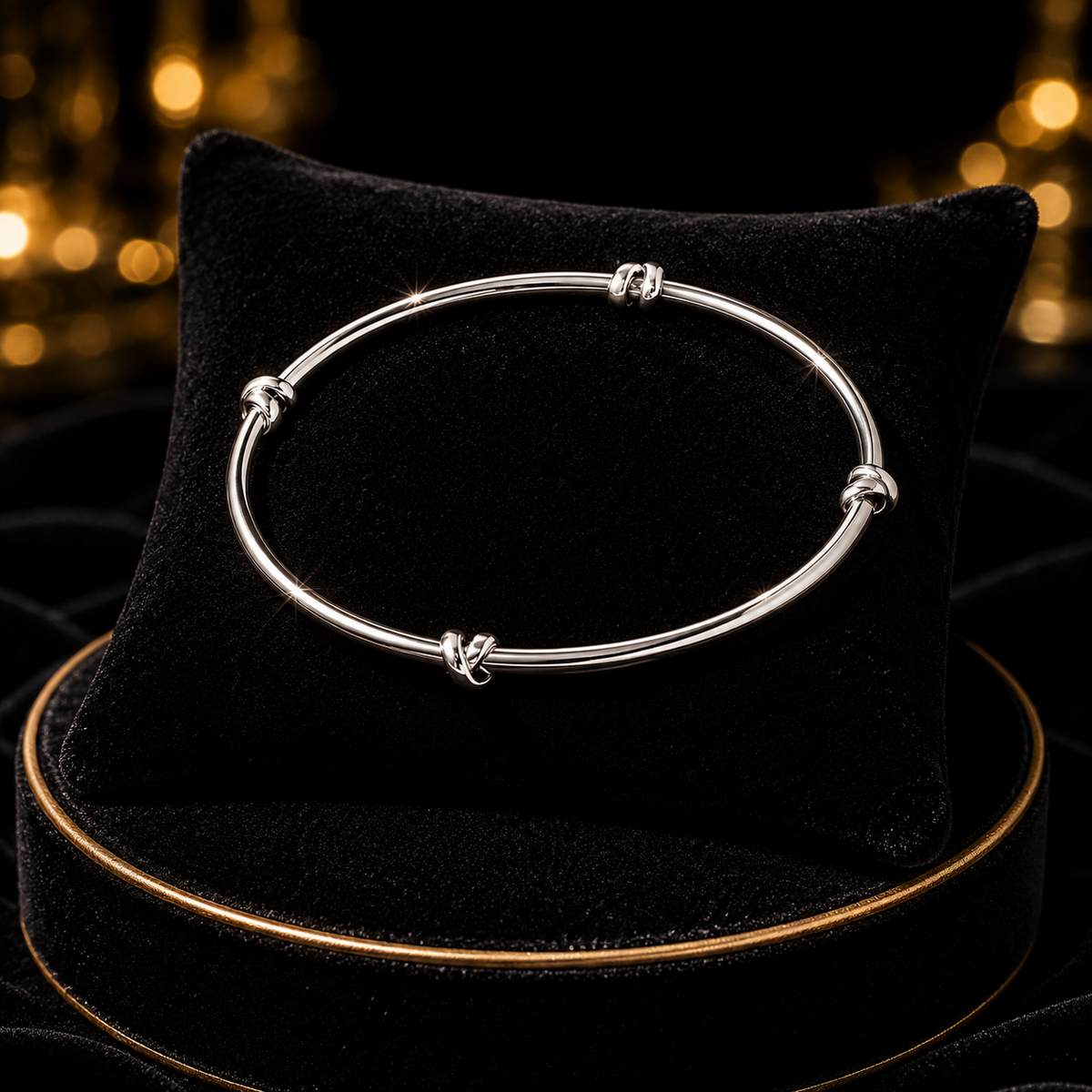 4 Knot Bangle Sterling Silver 925 Hallmarked British Made Brand New