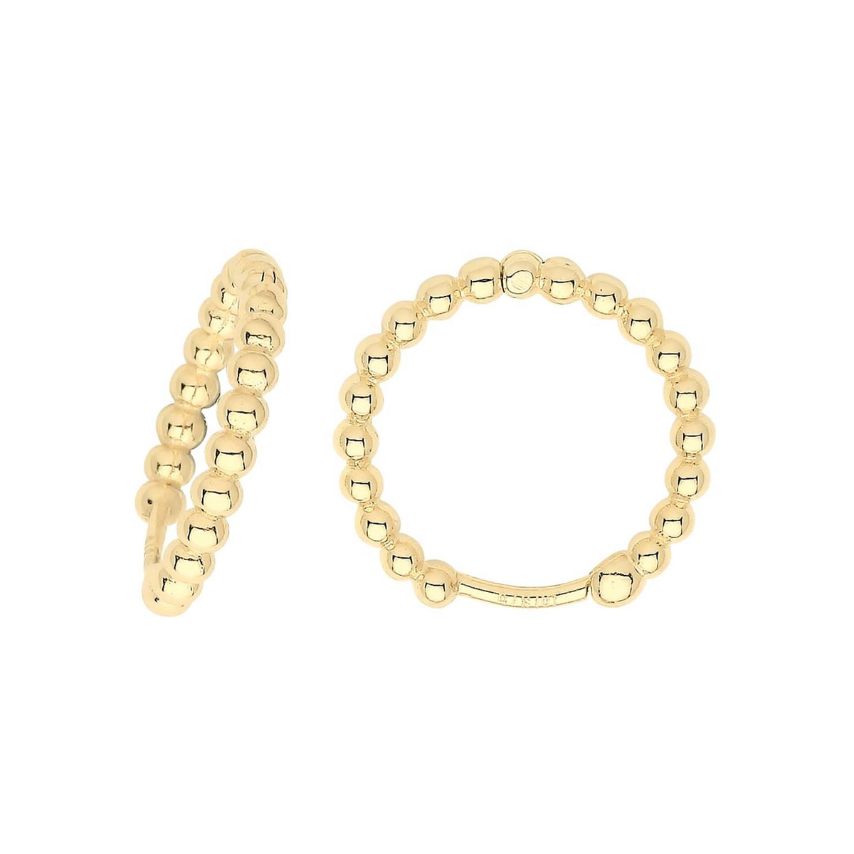 9ct Yellow Gold Bobble Hoop Earrings British Made 375 Hallmarked Brand New Boxed