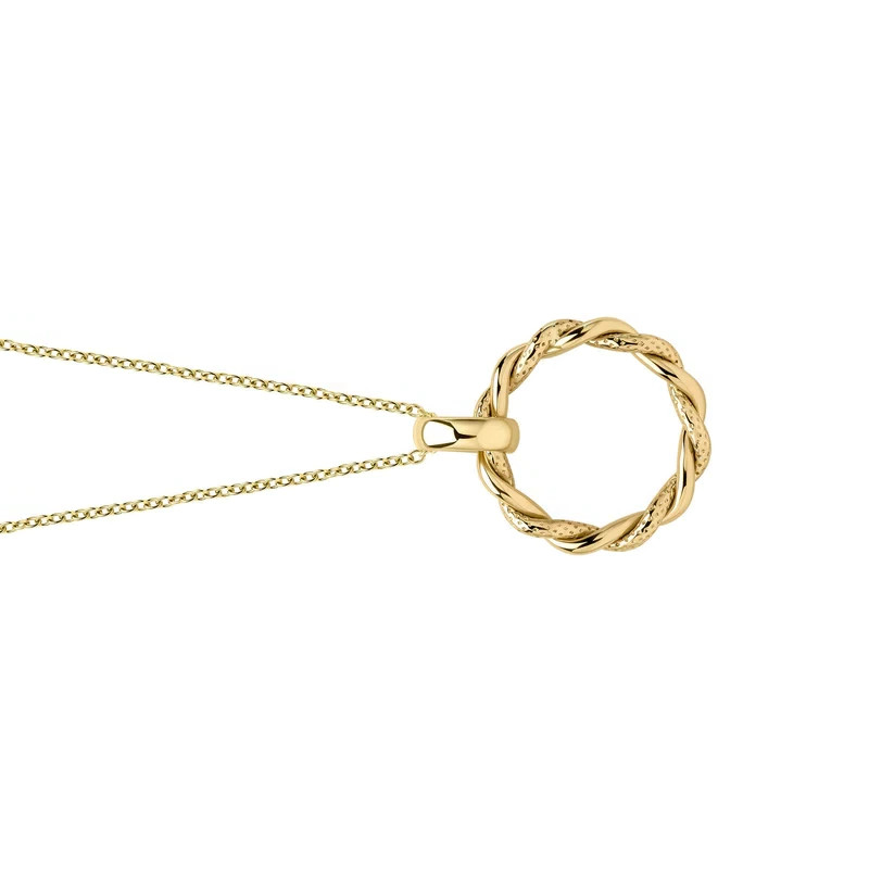 Round Rope Twist Pendant 9ct Yellow Gold 375 Hallmarked British Made