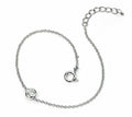 Solitaire Chain Link Bracelet Sterling Silver 17 - 19cm British Made
